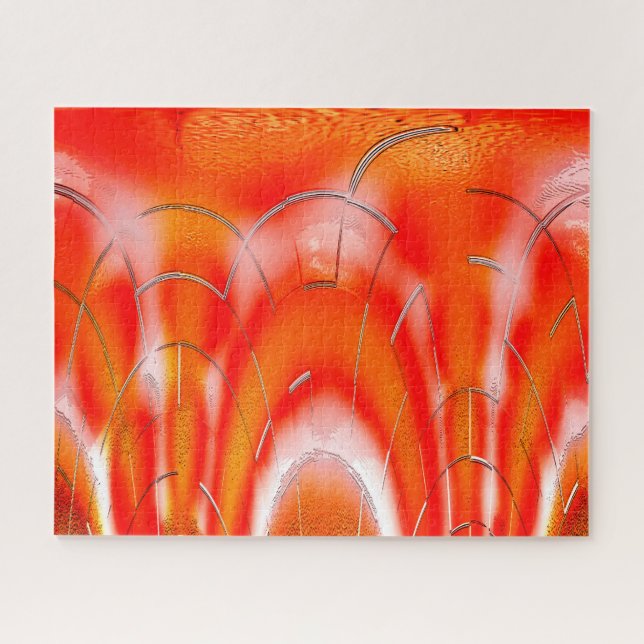Cracking orange jigsaw puzzle (Horizontal)