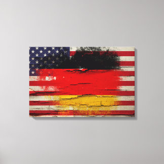 Crackle Paint | German American Flag Canvas Print