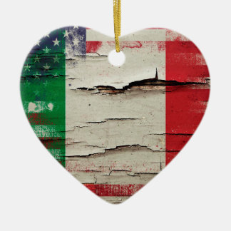 Crackle Paint | Italian American Flag Ceramic Tree Decoration