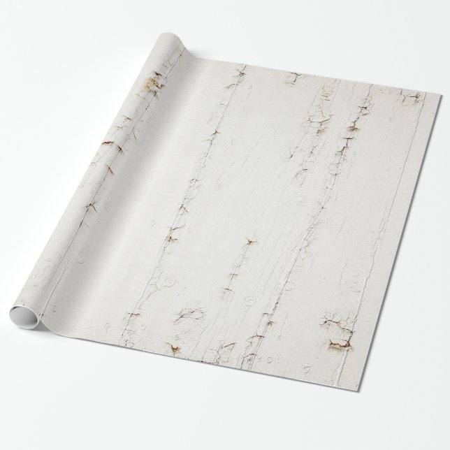 Crackled Wood Wall Wrapping Paper (Unrolled)