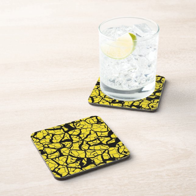 Crackled Yellow Coaster (Right Side)