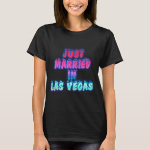 Crackling Fire Style Just Married In Las Vegas T-Shirt