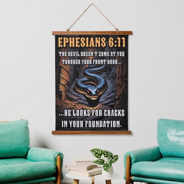 Cracks In Your Foundation Ephesians 6:11 Hanging Tapestry (Living Room)