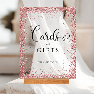 CRADS & GIFTS Copper Glitter Bridal Shower Acrylic Sign