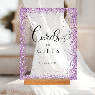 CRADS & GIFTS Purple Glitter Bridal Shower Acrylic Sign