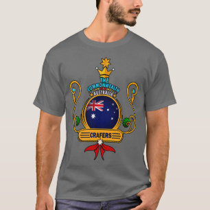 Crafers town Golden Australian Flag Souvenir T-Shirt