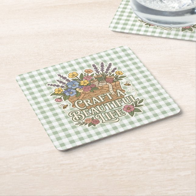 Craft A Beautiful Life Square Paper Coaster (Angled)