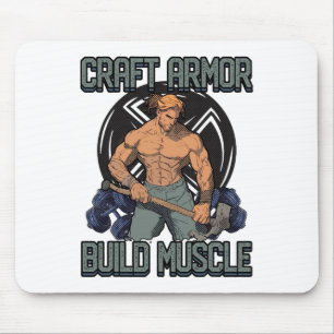 Craft Armour Build Muscle Cosplay Gym Quote 1  Mouse Pad
