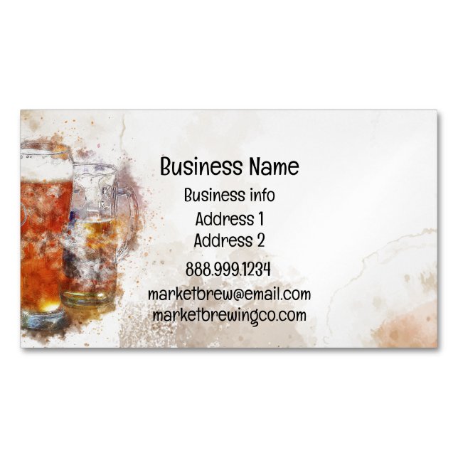 Craft Artisan Brewing Beer Pub Bar  Magnetic Business Card (Front)