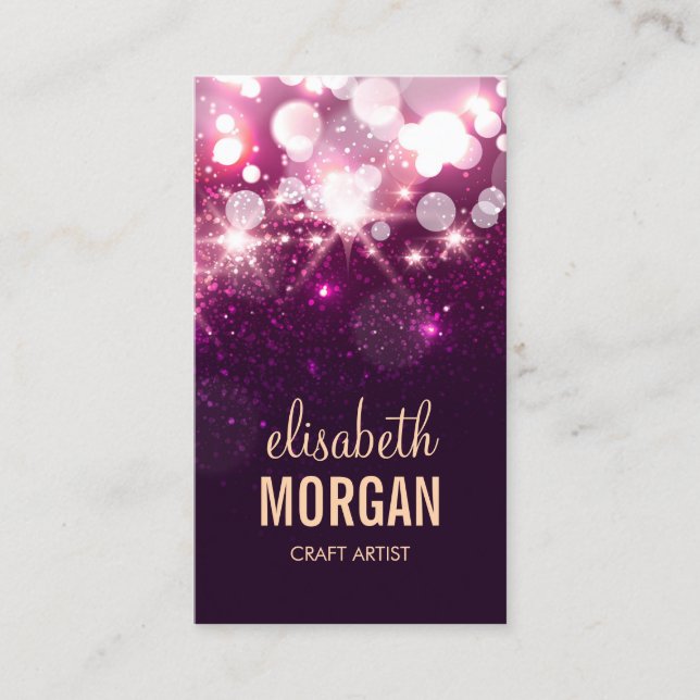 Craft Artist - Pink Glitter Sparkles Business Card (Front)