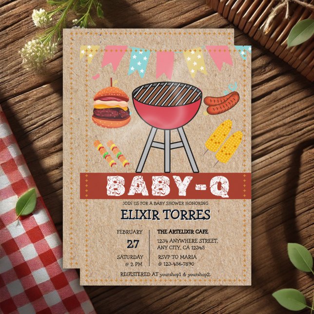 Craft Baby Q Grill Baby Shower Invitation (Creator Uploaded)