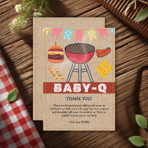 Craft Baby Q Grill Baby Shower Thank You Card