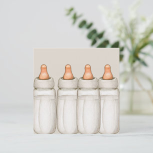 Craft Baby Shower Invitation- Baby Bottles Invitation