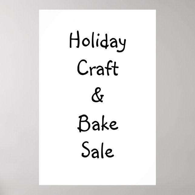Craft & Bake Sale Sign (Front)