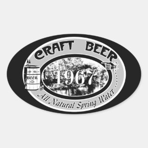 CRAFT BEER 1967 OVAL STICKER