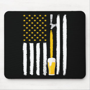 Craft Beer American Flag Usa 4th July Brewery  Mouse Pad