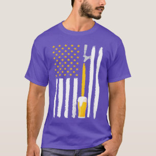 Craft Beer American Flag USA 4th July Brewery T-Shirt