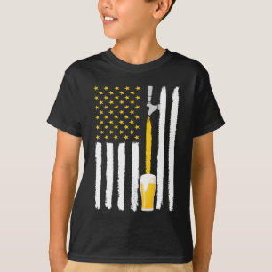 Craft Beer American Flag USA 4th July Brewery T-Shirt