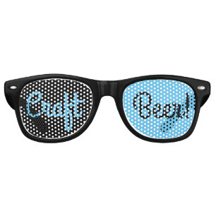 Craft Beer - Black & Sky Blue Retro Sunglasses