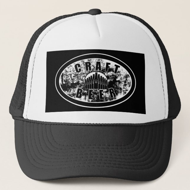Craft Beer - Black & White Trucker Hat (Front)