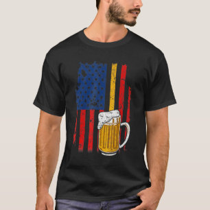 Craft Beer Brewery American Flag Usa 4th July T-Shirt