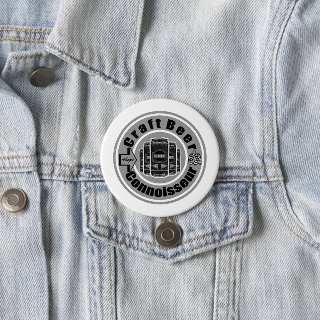 Craft Beer Connoisseur Grey 7.5 Cm Round Badge (In Situ)