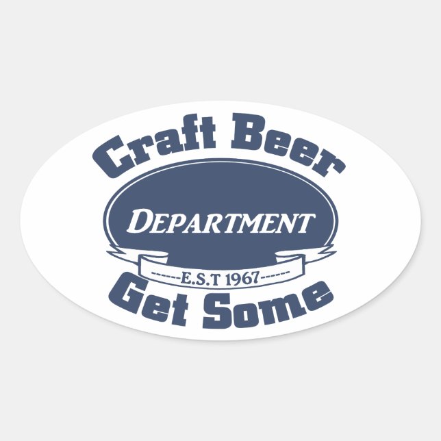 CRAFT BEER Department Get Some Oval Sticker (Front)
