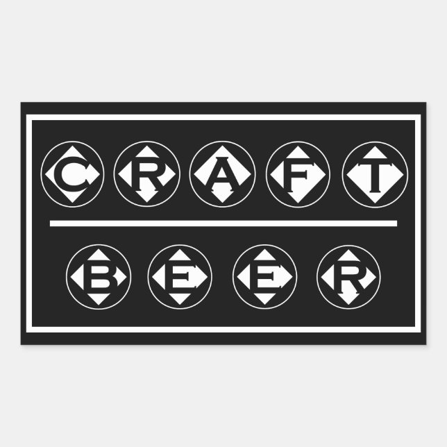 CRAFT BEER -Diamond Circles Rectangular Sticker (Front)