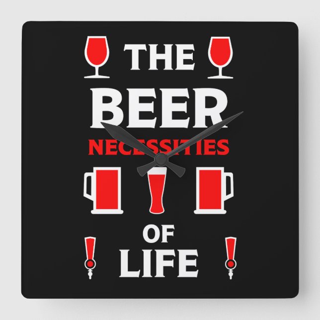 Craft Beer Drinkers Square Wall Clock (Front)