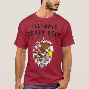Craft Beer Illinois Flag USA 4th July Brewery T-Shirt