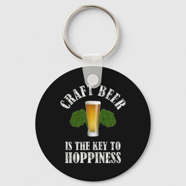 Craft Beer Is The Key To Hoppiness Key Ring (Front)