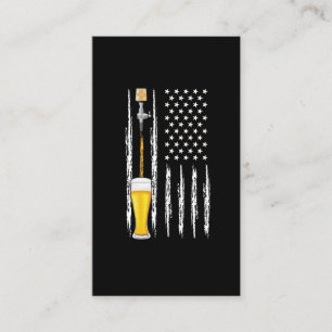 Craft Beer Love American Flag USA 4th July Brewery Business Card