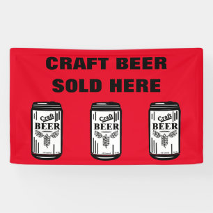 CRAFT BEER SOLD HERE Red Banner