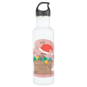 Craft box with Christmas decoration and Santa hat  710 Ml Water Bottle