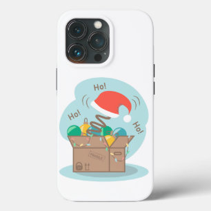 Craft box with Christmas decoration and Santa hat  iPhone 13 Pro Case