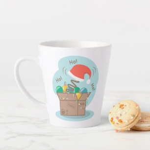 Craft box with Christmas decoration and Santa hat  Latte Mug