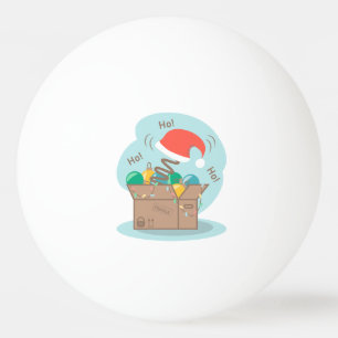 Craft box with Christmas decoration and Santa hat Ping Pong Ball