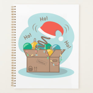 Craft box with Christmas decoration and Santa hat Planner