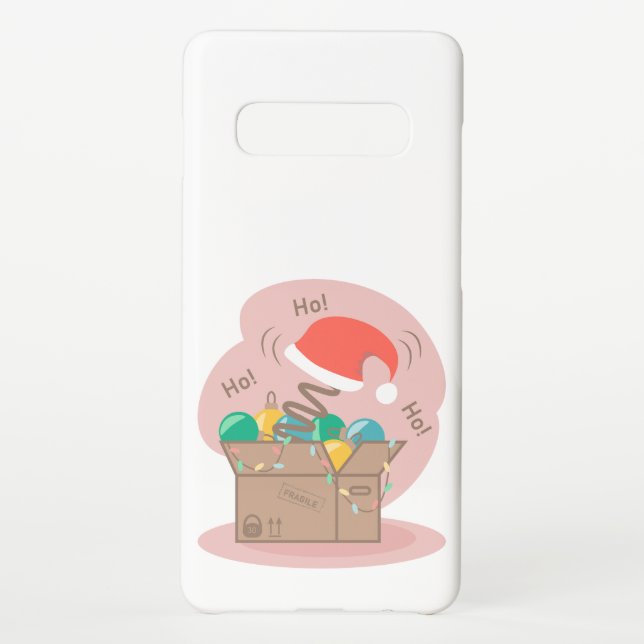 Craft box with Christmas decoration and Santa hat  Samsung Galaxy Case (Back)