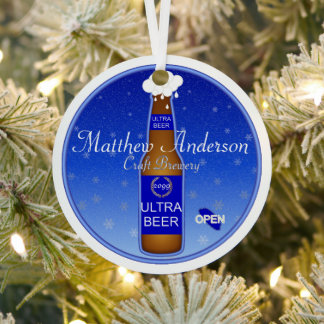 Craft Brewery Beer Bottle Bar Christmas Ornament