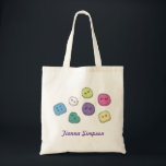Craft Buttons Sewing Personalised Name Bag<br><div class="desc">Fun cartoon colourful buttons with polka dots on this shoulder canvas bag. Personalise with your name, the name of the girl you'd like to gift it to, or put whatever text you like... perhaps your business name, your team name... . craft bag text... whatever. Just type over the example name...</div>