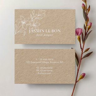 Craft   Chic Minimal Floral  Business Card