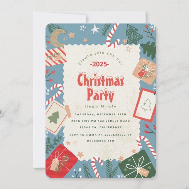 Craft Christmas Party Invitation (Front)