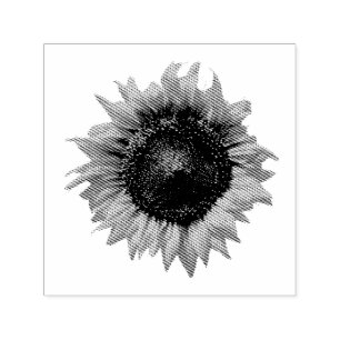 Craft deco Big vintage Sunflower Self-inking Stamp