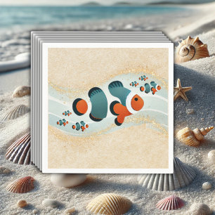 Craft Glitter Clown Fish Nemo Baby Shower Napkin