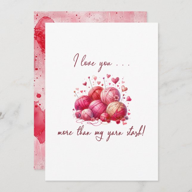 Craft Lovers Knitting Valentine Invitation (Front/Back)