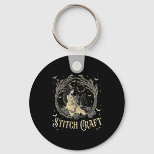 Craft M Witch Halloween Cat Witch Girls Trip  Key Ring