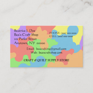 CRAFT PAINT SUPPLY CRAFTER'S BUSINESS CARD