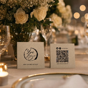 Craft Paper Brand Card with QR Code