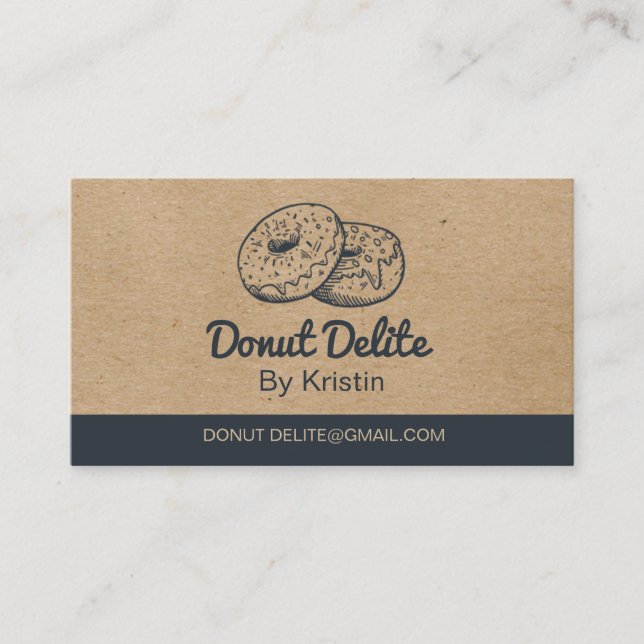 Craft Paper Doughnut Business Card (Front)